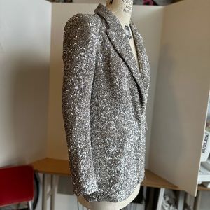 Express Women’s silver sequin blazer - size XS